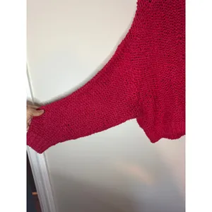 Anthropologie Pilcro NWOT Sailcloth Hooded Sweater Red Raspberry Oversized Sz M thumbnail 3