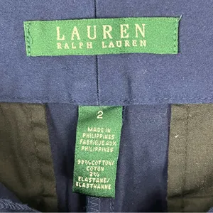 LAUREN RALPH LAUREN Navy Gold Buttons Pockets Bermuda Shorts 2 Preppy Modest thumbnail 4