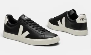 Veja Esplar Leather Sneakers Black White Low Top Lace Up Women’s US 7 EU 38 thumbnail 1