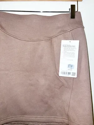 Lululemon Scuba Soft Lightweight High Rise Brown Stretch Pull On Mini Skirt thumbnail 2