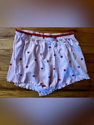 Love Peace & Lazy Days Strawberry Lace Trim Pajama Set Pink Coquette PJs Viral thumbnail 10
