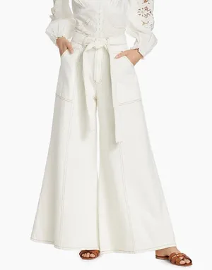 Farm Rio Belted Wide-Leg Twill Pants M thumbnail 3