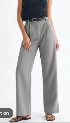 Abercrombie & Fitch Women's Gray Sloane Tailored Pleated Wide Leg Pants Size XS thumbnail 1