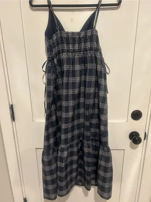 GU Checked Camisole Dress size medium Blue thumbnail 3