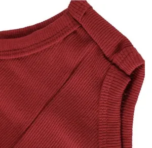 Red Ribbed Henley Lounge Romper thumbnail 6