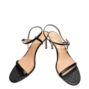 Sam Edelman Sandals Size 9.5 Black‎ Croc Embossed Dara Open Toe Heels thumbnail 4