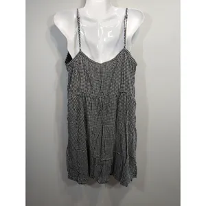 Maurices Black Gingham Tiered Top‎ Mini Dress Womens XL Cottage Core Prairie thumbnail 7