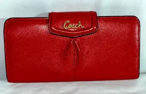 Coach vintage, leather wallet RED thumbnail 1