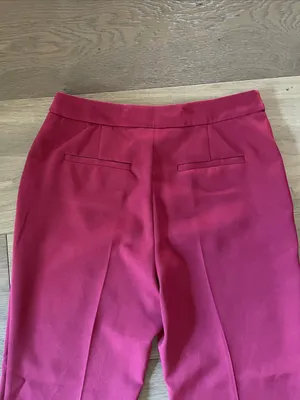 MILLY Nash Cady Pants- Burgundy Wide Leg Trousers Size 4 thumbnail 13