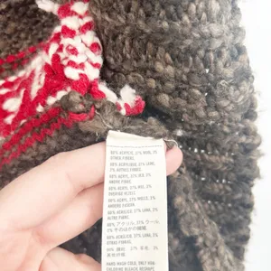 Abercrombie & Fitch Womens Brown Y2K Fair Isle Cabincore Chunky Knit Cardigan XS thumbnail 4