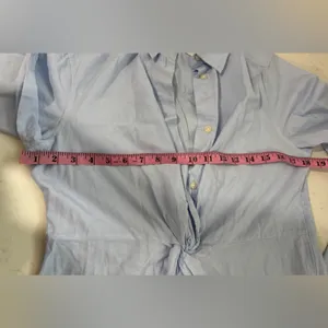 LOFT Light Blue Button-Down Shirt thumbnail 8