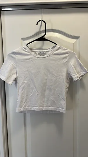 ZARA Baby Tee White Crop thumbnail 3