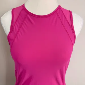 Lululemon Sculpt Tank Top Pink Mesh Back Cutout‎ High Neck Sleeveless Athletic thumbnail 4