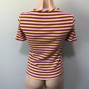 Maeve Anthropologie Ribbed Stripped Button Top thumbnail 5