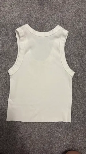 Brandy Melville White Tank Top Cropped thumbnail 3