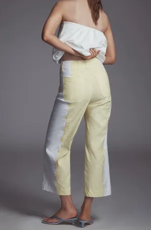 Anthropologie Maeve The Colette Embroidered Crop Wide-Leg Pants, Size 28P thumbnail 6