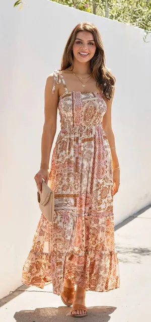 [Vici Collection] Call Away Floral Maxi Dress Smocked Bodice NWOT Tiered Size XL thumbnail 1