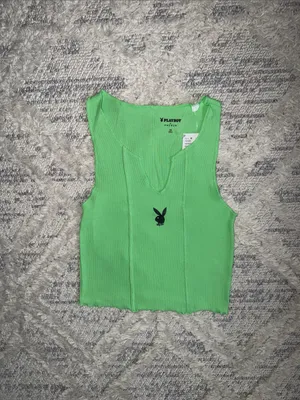 Pacsun x Playboy Green Notched Tank Top thumbnail 2
