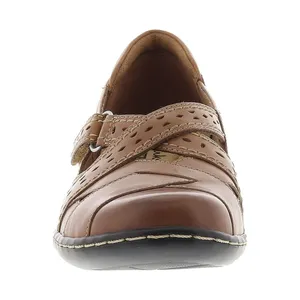 Clarks Womens Loafers Sz 10W Tan Ashland Spin Q Leather Mary Jane Comfort thumbnail 4