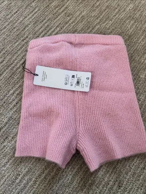 ALO Yoga Wool Cashmere Ribbed Noble Short in Pink Marshmallow thumbnail 4