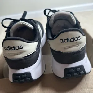 Adidas Run 70s Black and White Sneakers with Classic Stripes thumbnail 6