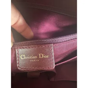 Christian Dior Double Saddle Trotter Satchel Bag Bordeaux Monogram Italy Lock thumbnail 4