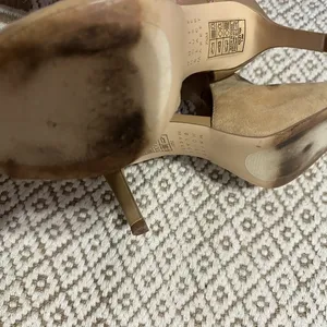 White House Black Market Tan Peep-Toe Heels thumbnail 5