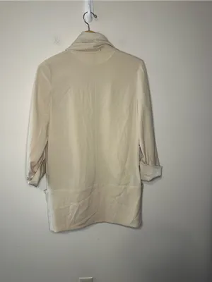 NWT Aritzia wilfred chevalier blazer cool beige office preppy minimalist sz 10 thumbnail 4