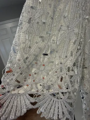 Soma London x ASOS Sequin Lace Mini Dress White/Silver Size XS Retail $238 thumbnail 5