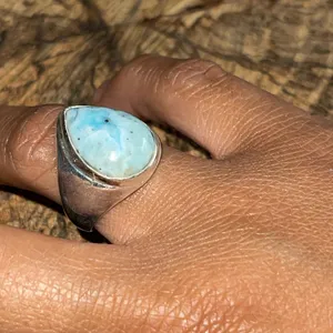 Caribbean Larimar Ring Size 8 3/4 Blue thumbnail 2
