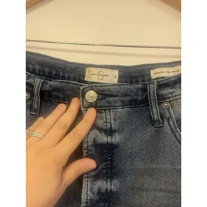 Jessica‎ Simpson Infinite High-Waist Cut Off Jean Shorts - Size 32 Knit Patch thumbnail 3