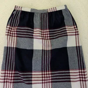 Vintage Plaid Wool Skirt Faux‎ Wrap Midi Long Maxi Skirt Women Size 12 A Line thumbnail 5