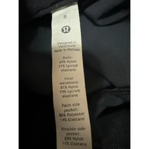 Lululemon Black Elastic Waist Straight Leg Activewear Paperbag Trousers Pants 8 thumbnail 4