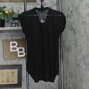 NWT Almost Famous Juniors Cap-Sleeve High-Low Utility Tunic Black M thumbnail 3