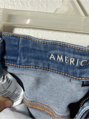 American Eagle Women's Distressed Light Blue Stretch Jegging Jeans‎ size 4 S thumbnail 4