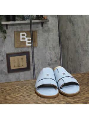 NWT Tommy Hilfiger Triple Strap Slide Open Toe Flat Sandals Light Denim Blue 7M thumbnail 10