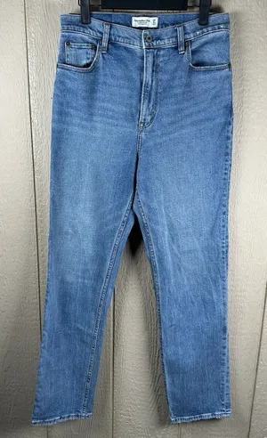 Abercrombie & Fitch Ankle Straight Ultra High Rise Jeans Size 29/8XL Medium Wash thumbnail 1