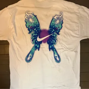 NIKE AIRMAX JD White Tee with Colorful Butterfly Design retro graphic tee sports thumbnail 1