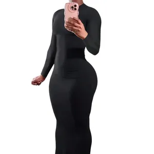 SheIn Long Sleeve Bodycon Dress in Black, Size XS thumbnail 2
