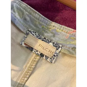 Anthropologie PILCRO Denim Floral Shortalls Overalls Size Medium M Romper Shorts thumbnail 4