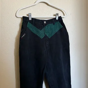 Vintage Blaze Equestrian Bareback‎ Riding Jeans Sz 26 Black Green Colorblock thumbnail 3