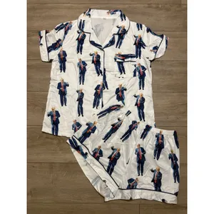 NIB- Donald Trump Dancing Pajama Set Women Small Short Sleeve PJs thumbnail 2
