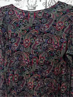 Lauren Ralph Lauren Paisley Print Long Sleeve Knit Top Size L thumbnail 8