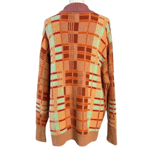 Free People Retro 70s Oversized Plaid Ruben Pullover Tunic Sweater Size Medium thumbnail 8