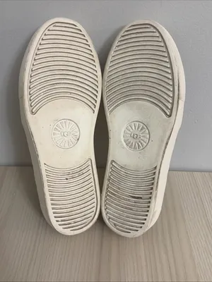 UGG Grey Perforated Slip-On Sneakers with White Platform thumbnail 6