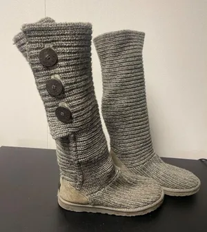 Ugg Women Grey Cardi Knit Boots Tall Size 8 SKU 2071 thumbnail 2