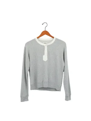 Zadig & Voltaire Watson Friends Cotton Blend Sweatshirt Grey White Trim XS thumbnail 3