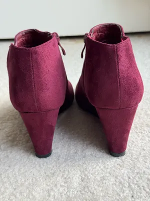 Burgundy, suede, journeys end wedge shoes thumbnail 11