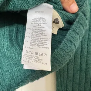 Madewell Readfield Ribbed Wool Blend Sweater XS Green Cropped Crewneck Knit N105 thumbnail 7
