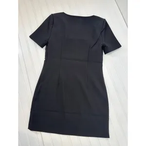 NWT Rumored Mod Mini Dress Black Squared Neck LBD Short Sleeve Party Cocktail XS thumbnail 3